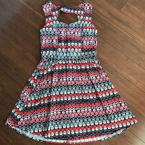 Cute, Vintage Skulls & Hearts Patterned Dress